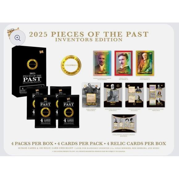 2025 Pieces Of The Past Inventors Edition Factory Sealed Hobby Box 4 Hits - Picture 2 of 5